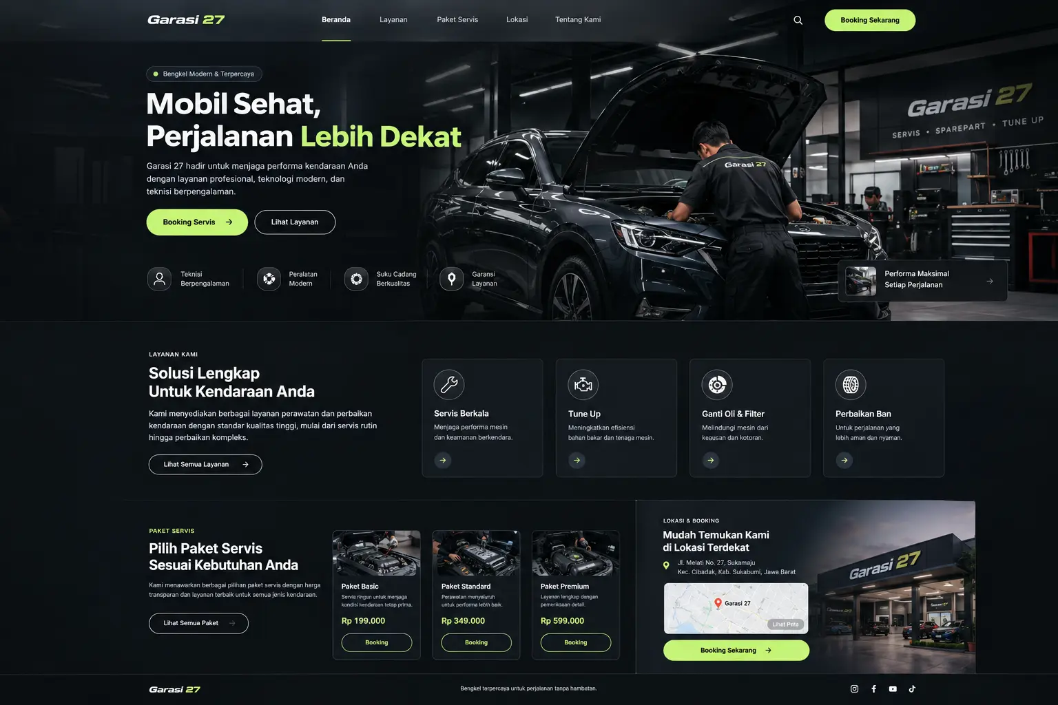 Tampilan website Garasi 27